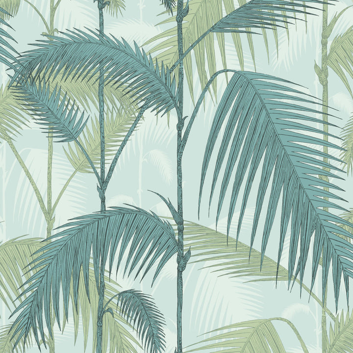 Palm Jungle Print Room Blue/Mint by Cole & Son Wallcovering