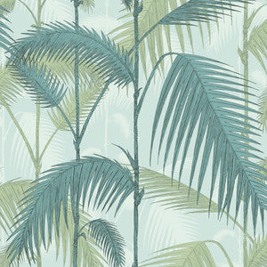 Palm Jungle Print Room Blue/Mint by Cole & Son Wallcovering