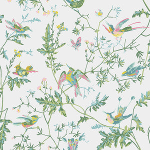Hummingbirds Green/Pink by Cole & Son Wallcovering