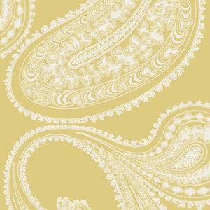 Rajapur Flock Yellow/White by Cole & Son Wallcovering