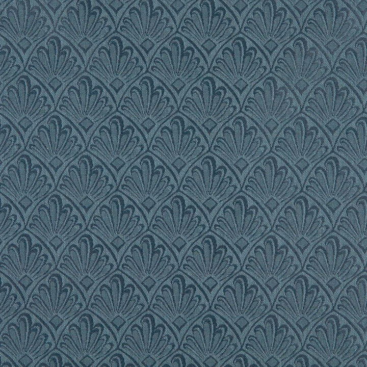 1127 Sapphire Fan by Charlotte Fabric Uptown Jacquards VII 52% Polyester, 48% Cotton Made In USA Exceeds 70,000 Wyzenbeek Rubs (Heavy Duty) Horizontal: 2.5" x Vertical: 3" 54 Inches - Fabric Carolina -