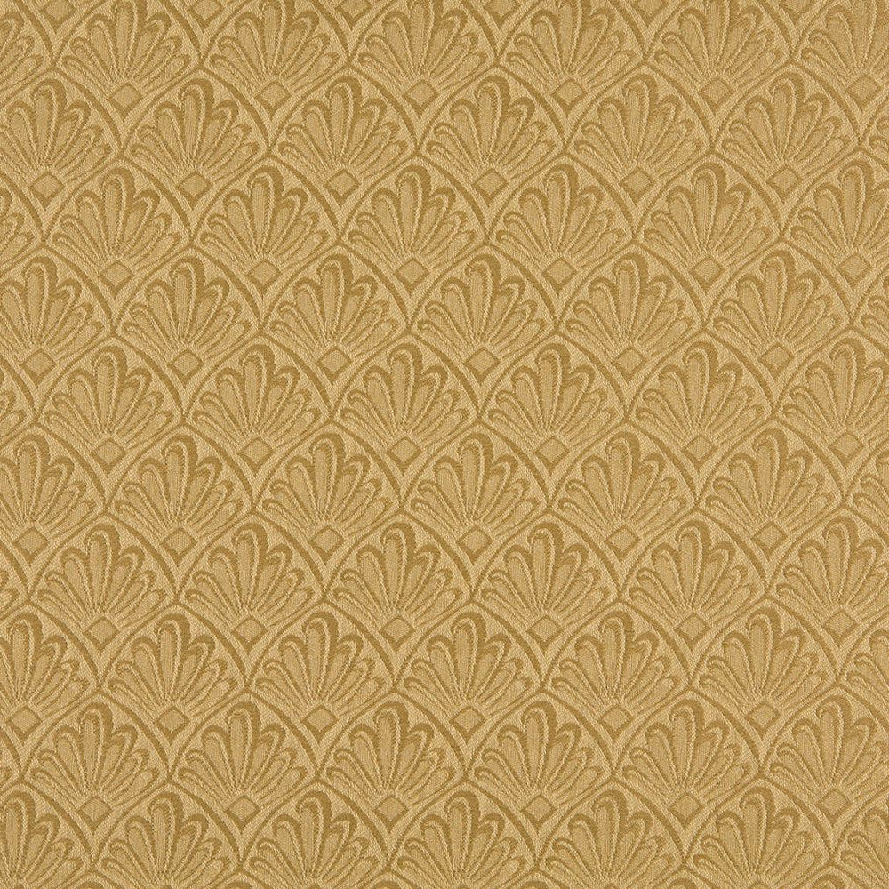 1128 Gold Fan by Charlotte Fabric Uptown Jacquards VII 52% Polyester, 48% Cotton Made In USA Exceeds 70,000 Wyzenbeek Rubs (Heavy Duty) Horizontal: 2.5" x Vertical: 3" 54 Inches - Fabric Carolina -