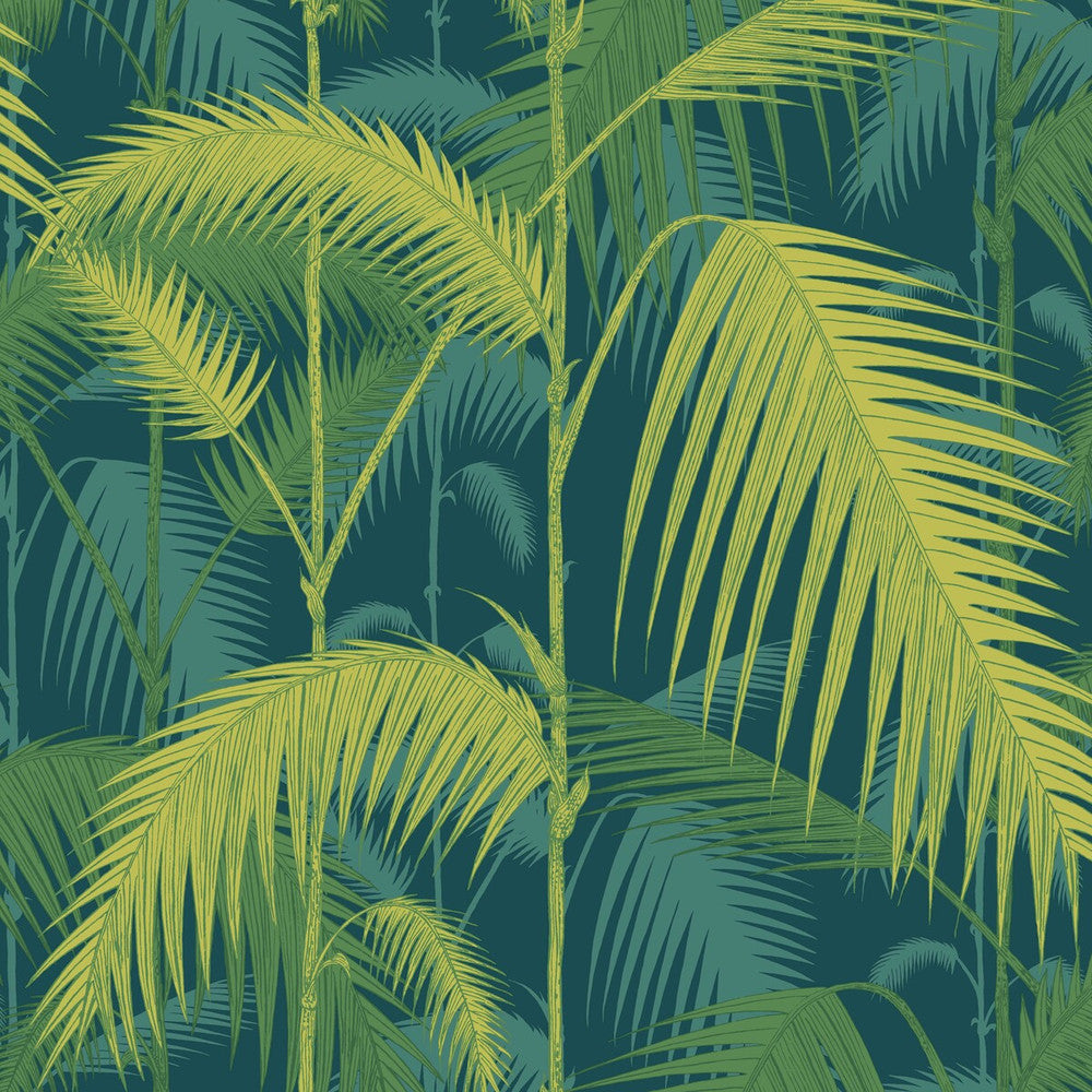 Palm Jungle Petrol/Lime by Cole & Son Wallcovering Cole & Son Wallcovering Palm Jungle Petrol/LimeWallcovering COLE & SON ICONS PAPER - 100% United Kingdom </p><p>Repeat: H: 20.5, V: 25 20.5 - Fabric Carolina -