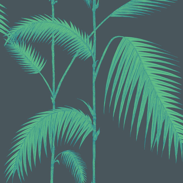 Palm Leaves Viridian by Cole & Son Designer Wallcovering COLE & SON ICONS PAPER - 100% United Kingdom Horizontal: and Vertical: 28.3 20.5 - Swanky Fabrics -