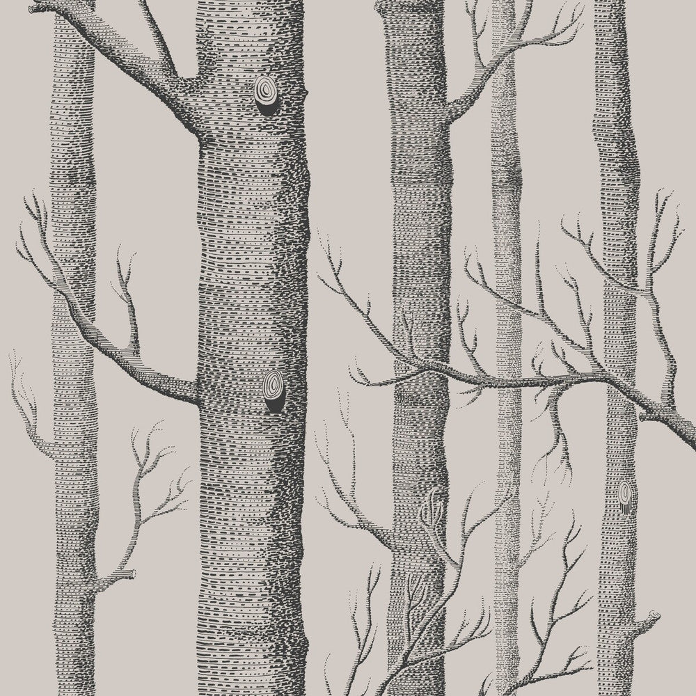 Woods Linen/Charcoal by Cole & Son Designer Wallcovering COLE & SON ICONS PAPER - 100% United Kingdom Horizontal: and Vertical: 28.3 20.5 - Swanky Fabrics -