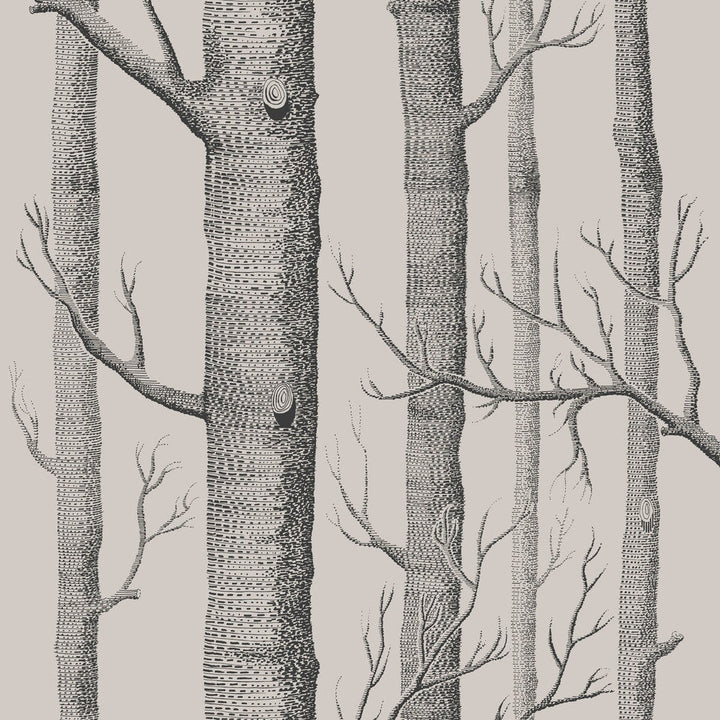 Woods Linen/Charcoal by Cole & Son Designer Wallcovering COLE & SON ICONS PAPER - 100% United Kingdom Horizontal: and Vertical: 28.3 20.5 - Swanky Fabrics -