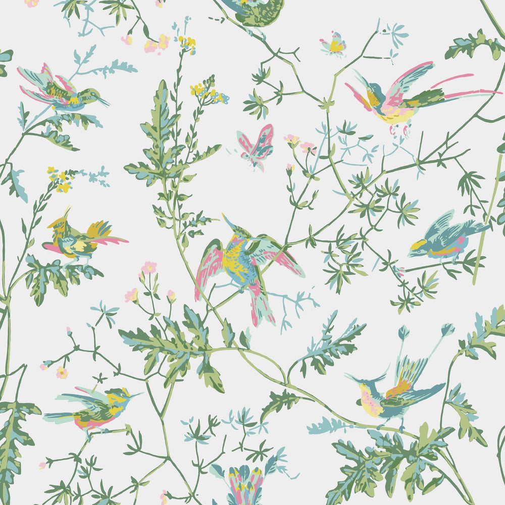 Hummingbirds Green/Pink by Cole & Son Wallcovering COLE & SON ICONS PAPER - 100% United Kingdom - Horizontal: - and Vertical: 21 20.5 - Fabric Carolina -