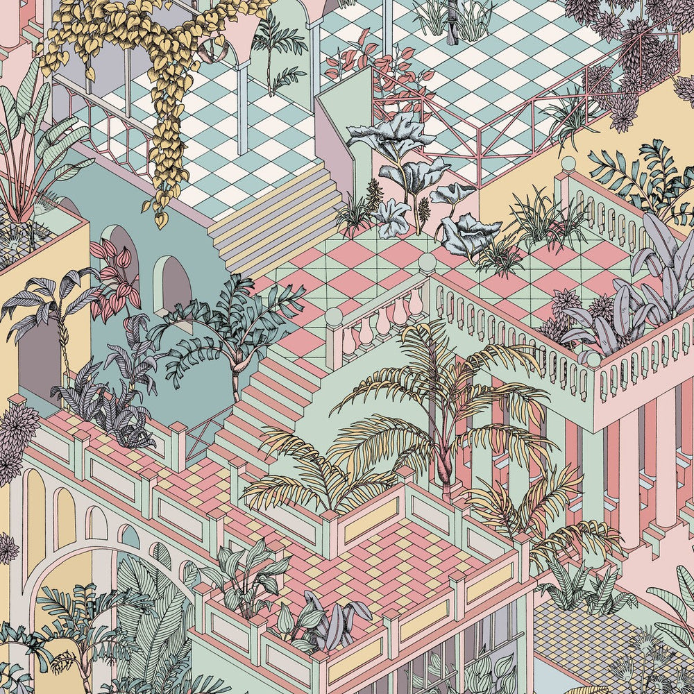 Miami Pastel by Cole & Son Wallcovering COLE & SON ICONS PAPER - 100% United Kingdom - Horizontal: - and Vertical: 35.4 27 - Fabric Carolina -