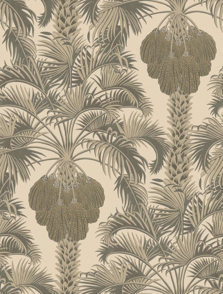 Hollywood Palm Silver & Charcoal by Cole & Son Wallcovering
