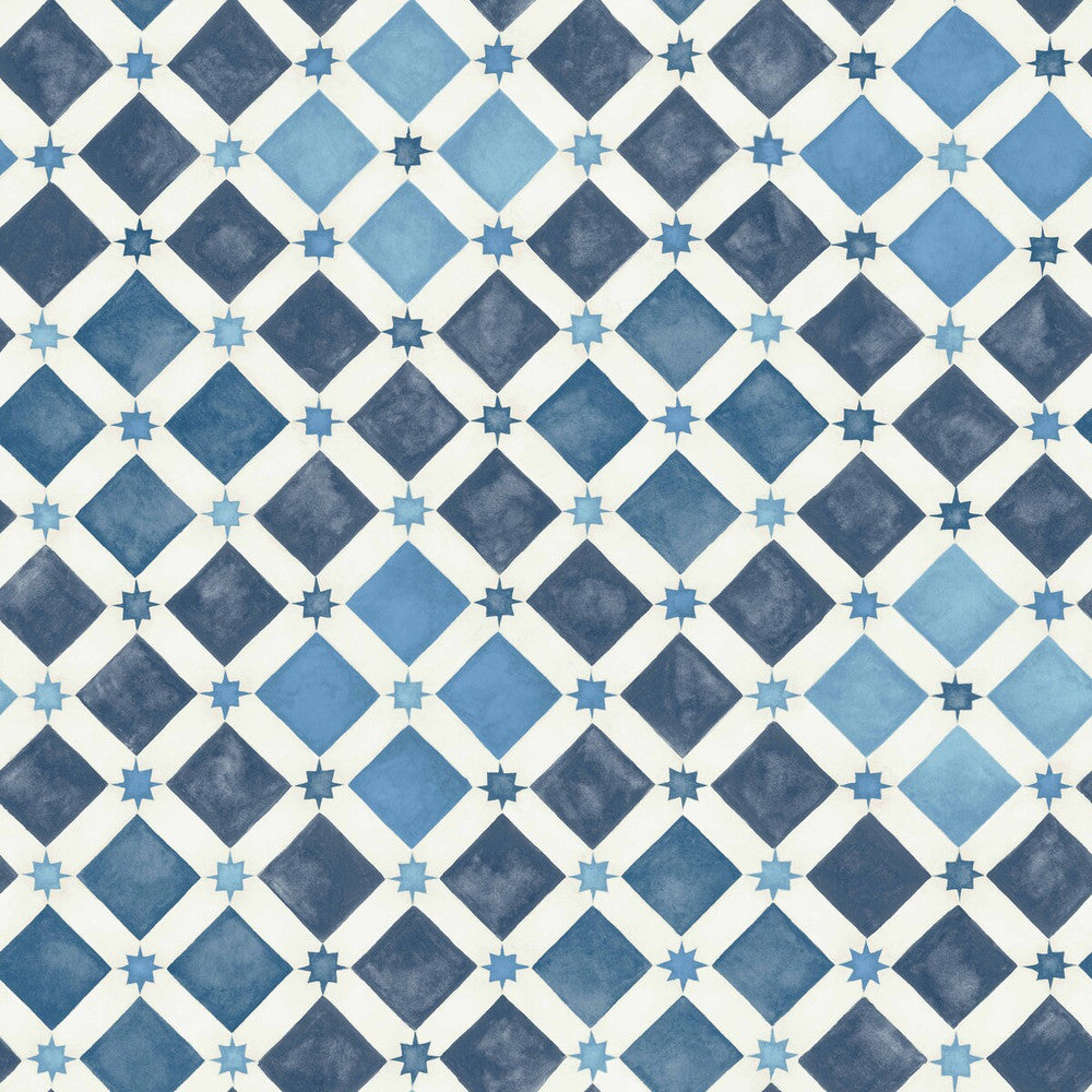 Zellige China Blue & White by Cole & Son Designer Wallcovering COLE & SON MARTYN LAWRENCE BULLARD PAPER - 100% United Kingdom Horizontal: and Vertical: 20.5 20.5 - Swanky Fabrics -