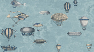 Macchine Volanti Slate Blue & Gilver by Cole & Son Wallcovering