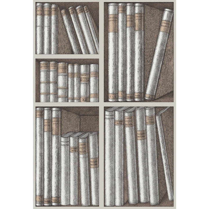 Ex Libris Stone/Linen by Cole & Son Wallcovering COLE & SON FORNASETTI SENZA TEMPO PAPER - 100% United Kingdom Horizontal: 20.5 and Vertical: 29.9 20.5 - Fabric Carolina -