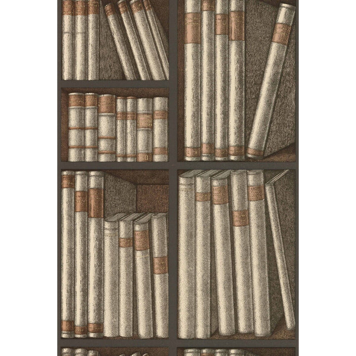 Ex Libris Oat/Charcoal by Cole & Son Wallcovering COLE & SON FORNASETTI SENZA TEMPO PAPER - 100% United Kingdom Horizontal: 20.5 and Vertical: 29.9 20.5 - Fabric Carolina -
