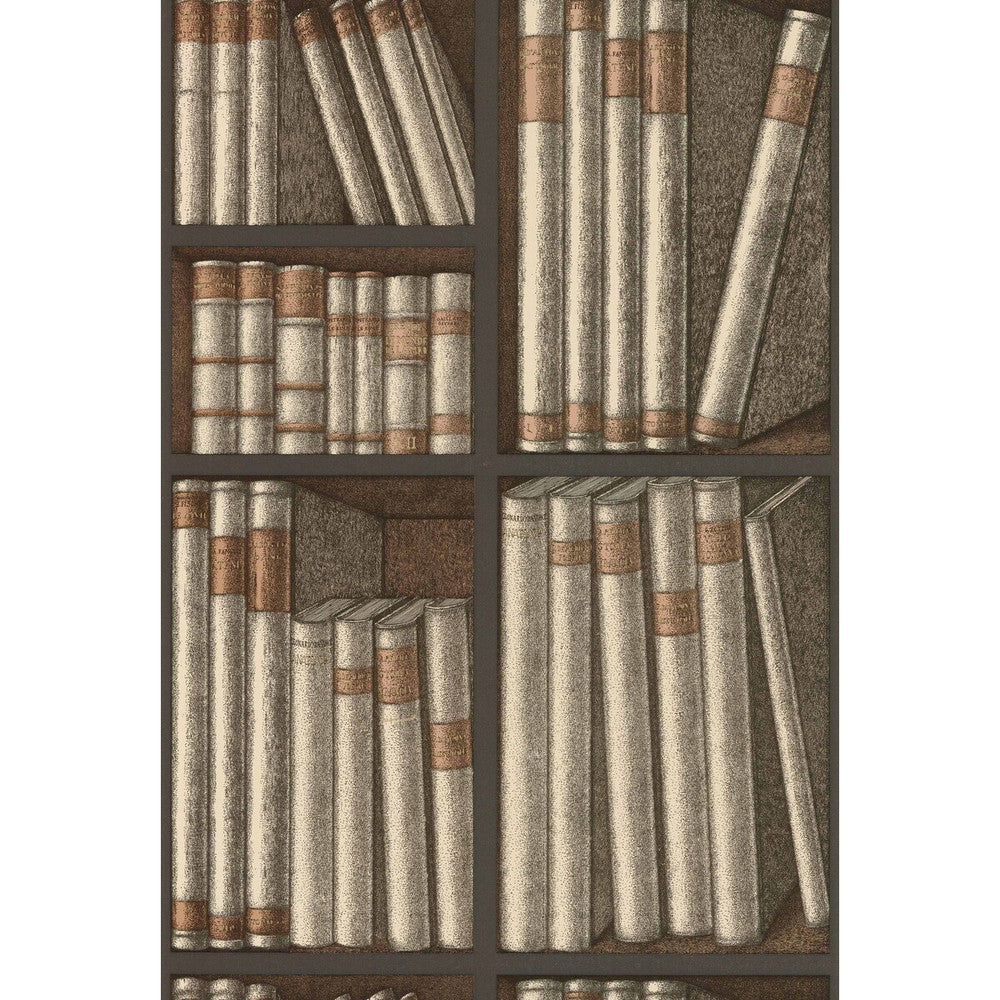 Ex Libris Oat/Charcoal by Cole & Son Wallcovering COLE & SON FORNASETTI SENZA TEMPO PAPER - 100% United Kingdom - Horizontal: 20.5 and Vertical: 29.9 20.5 - Fabric Carolina -