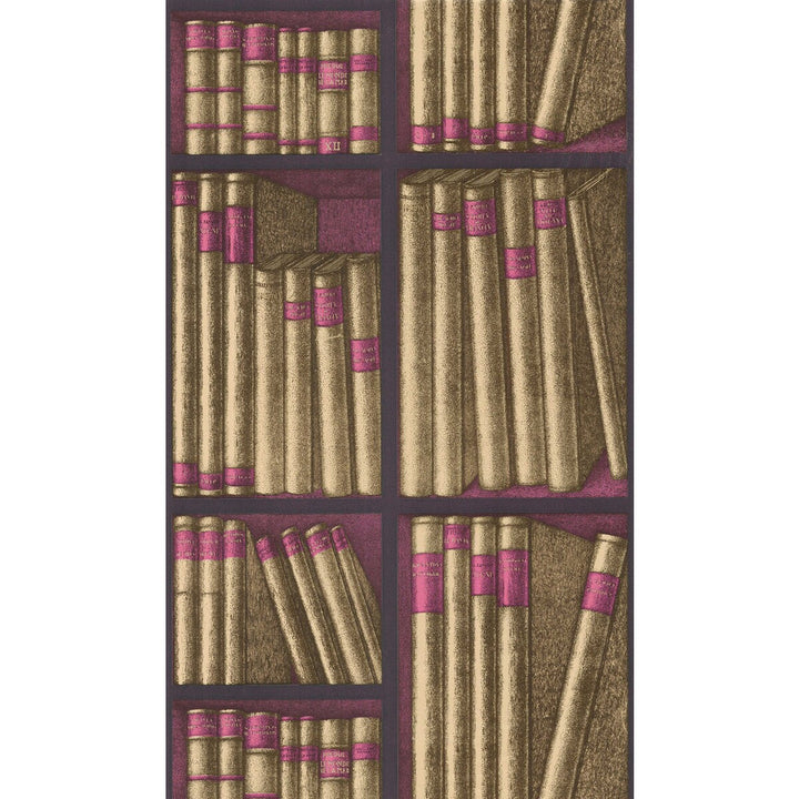 Ex Libris Gold/Magenta by Cole & Son Wallcovering COLE & SON FORNASETTI SENZA TEMPO PAPER - 100% United Kingdom Horizontal: 20.5 and Vertical: 29.9 20.5 - Fabric Carolina -