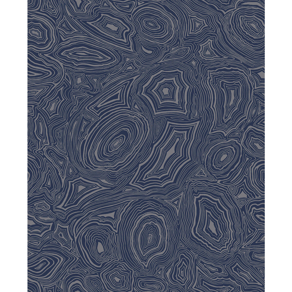 Malachite Midnight/Silver by Cole & Son Wallcovering COLE & SON FORNASETTI SENZA TEMPO PAPER - 100% United Kingdom Horizontal: 20.5 and Vertical: 25.2 20.5 - Fabric Carolina -