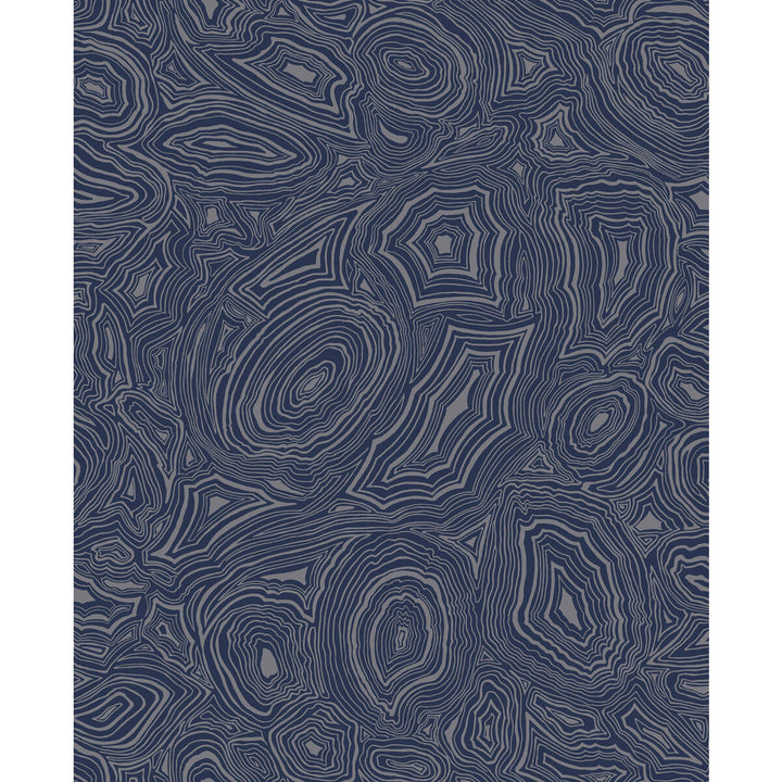 Malachite Midnight/Silver by Cole & Son Wallcovering COLE & SON FORNASETTI SENZA TEMPO PAPER - 100% United Kingdom Horizontal: 20.5 and Vertical: 25.2 20.5 - Fabric Carolina -