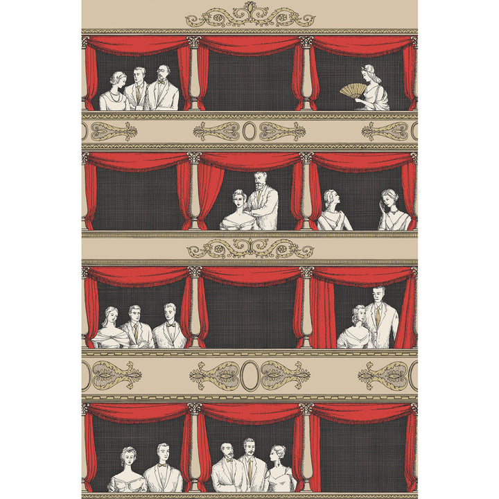 Teatro Linen/Rouge by Cole & Son Wallcovering COLE & SON FORNASETTI SENZA TEMPO PAPER - 100% United Kingdom Horizontal: and Vertical: 40.1 27 - Fabric Carolina -