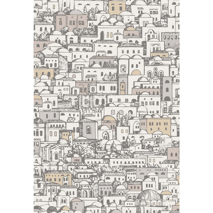 Mediterranea White/Gilver by Cole & Son Designer Wallcovering COLE & SON FORNASETTI SENZA TEMPO PAPER - 100% United Kingdom - Horizontal: 20.5 and Vertical: 29.9 20.5 - Swanky Fabrics -