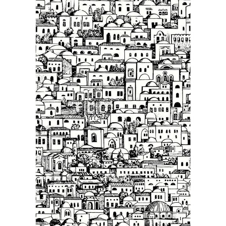 Mediterranea White/Black by Cole & Son Wallcovering COLE & SON FORNASETTI SENZA TEMPO PAPER - 100% United Kingdom - Horizontal: 20.5 and Vertical: 29.9 20.5 - Fabric Carolina -