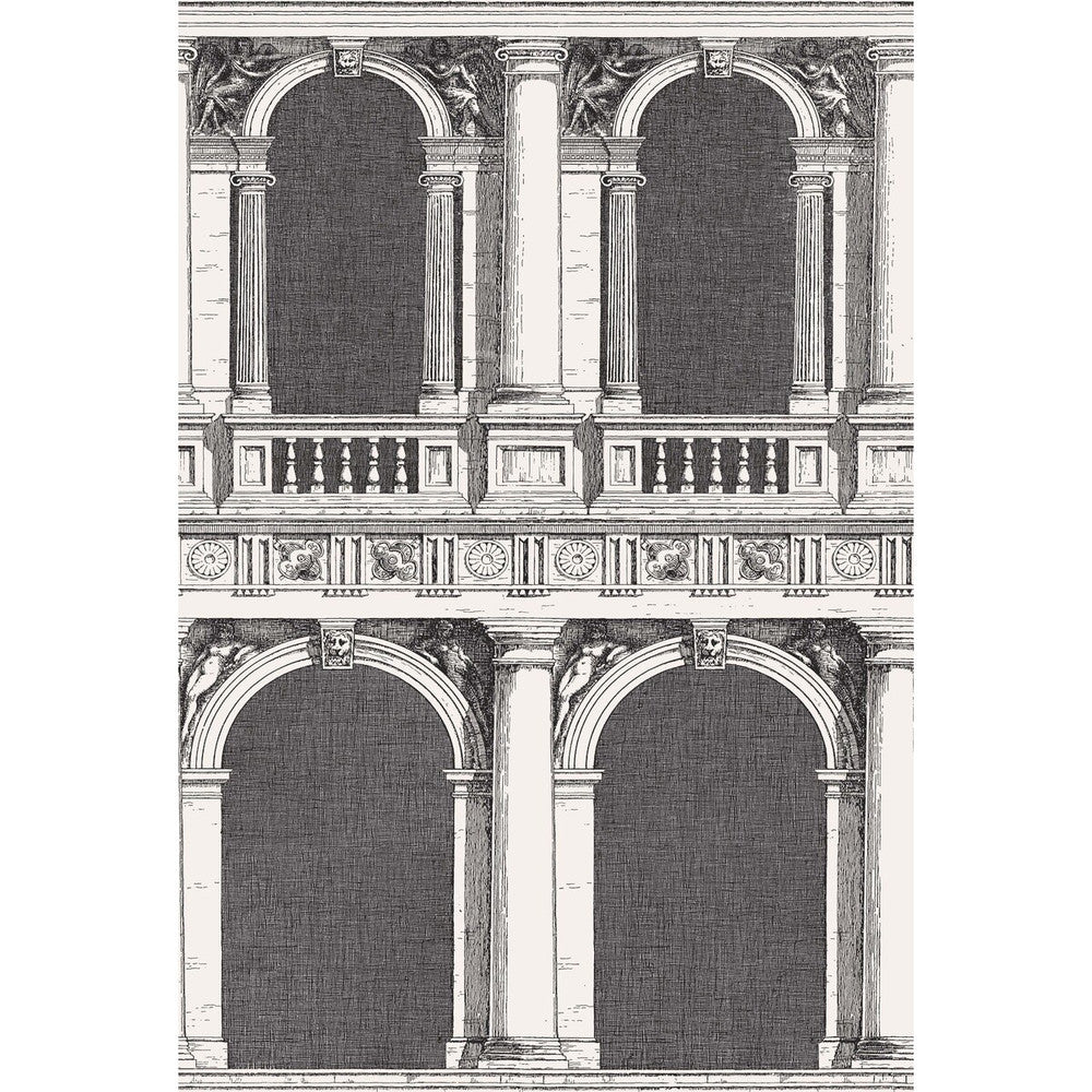 Procuratie Black/White by Cole & Son Wallcovering COLE & SON FORNASETTI SENZA TEMPO PAPER - 100% United Kingdom - Horizontal: 27 and Vertical: 40.1 27 - Fabric Carolina -