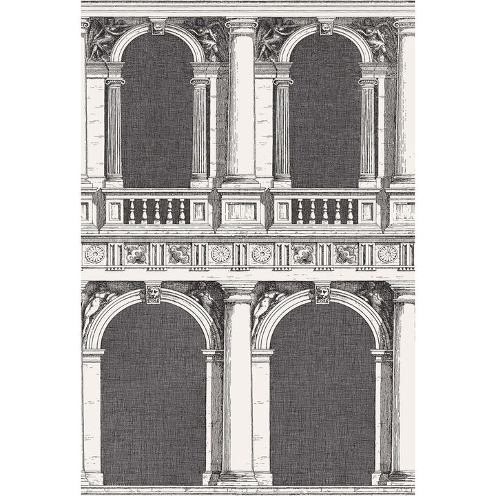 Procuratie Black/White by Cole & Son Wallcovering COLE & SON FORNASETTI SENZA TEMPO PAPER - 100% United Kingdom Horizontal: 27 and Vertical: 40.1 27 - Fabric Carolina -