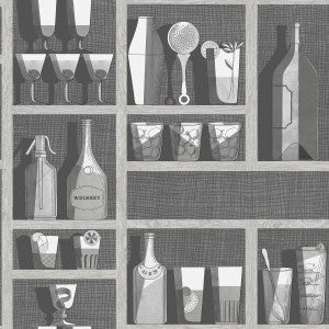 Cocktails Soot/Snow by Cole & Son Wallcovering