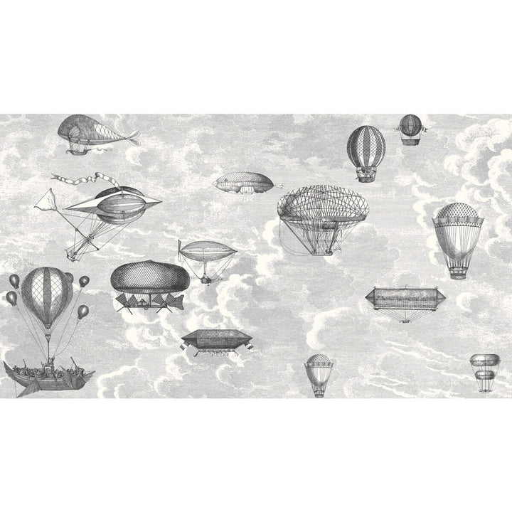 Macchine Volanti Soot/Snow by Cole & Son Wallcovering COLE & SON FORNASETTI SENZA TEMPO PAPER - 100% United Kingdom Horizontal: 54 and Vertical: 30 54 - Fabric Carolina -