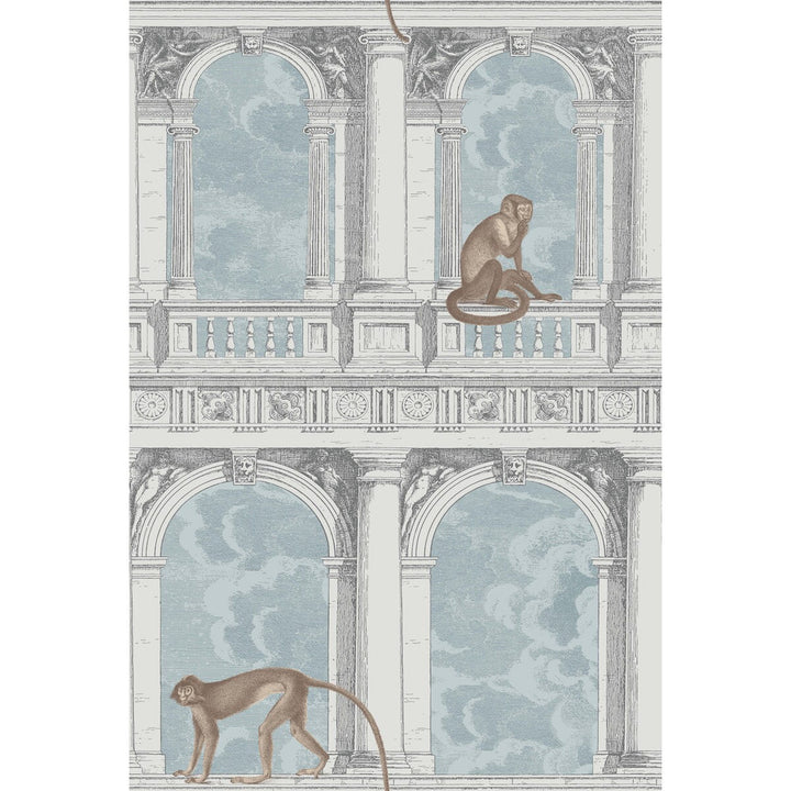 Procuratie Con Vista Stone & Powder Blue by Cole & Son Wallcovering COLE & SON FORNASETTI PAPER - 100% United Kingdom - Horizontal: - and Vertical: 40 27 - Fabric Carolina -