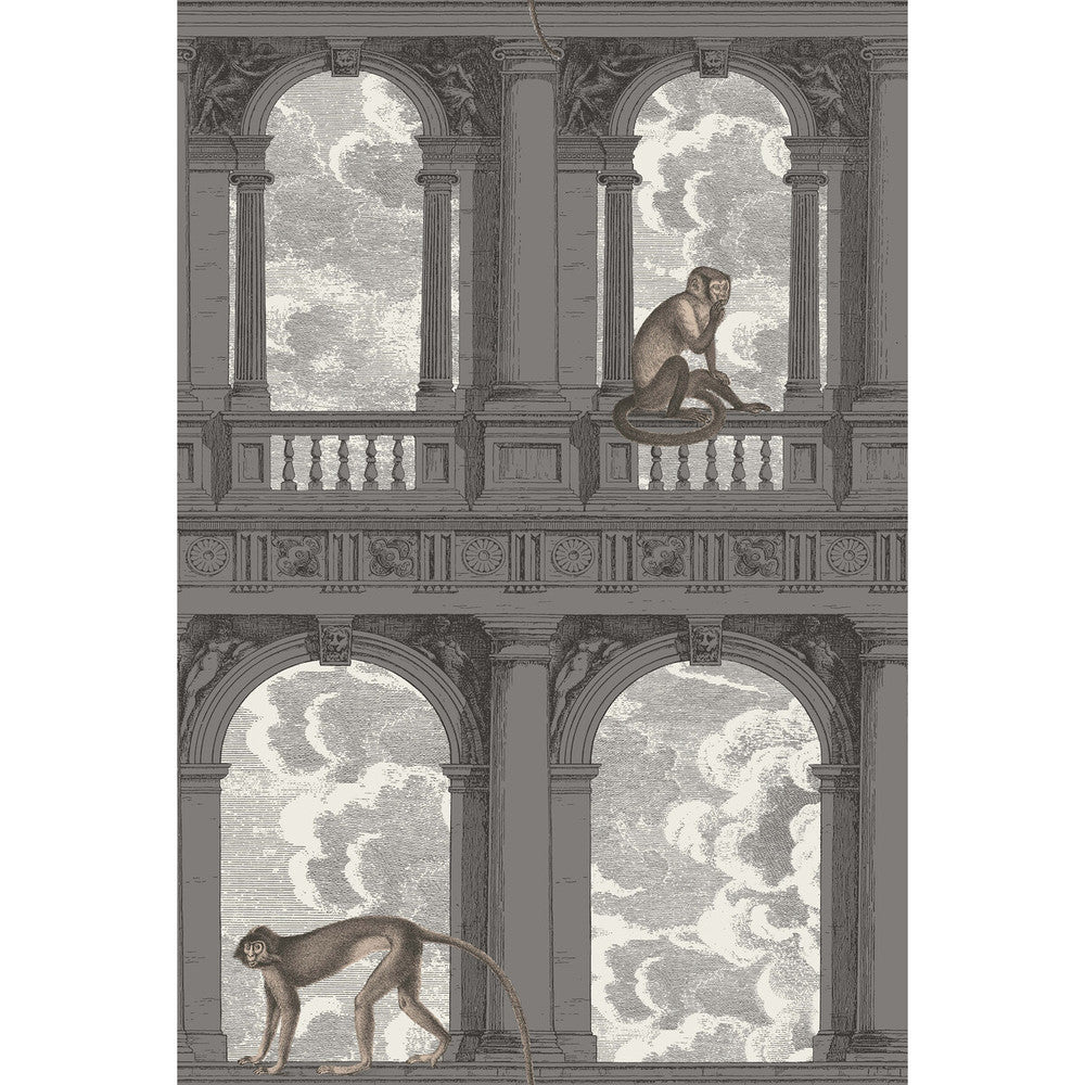 Procuratie Con Vista Soot & Snow by Cole & Son Designer Wallcovering COLE & SON FORNASETTI PAPER - 100% United Kingdom Horizontal: 27 and Vertical: 40 27 - Swanky Fabrics -