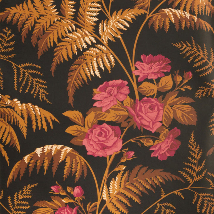 Rose Cerise/B Orange/Black by Cole & Son Wallcovering COLE & SON BOTANICAL BOTANICA PAPER - 100% United Kingdom - Horizontal: - and Vertical: 25.2 20.5 - Fabric Carolina -