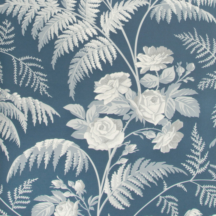 Rose White/Ice Blue/Denim by Cole & Son Wallcovering Cole & Son Wallcovering Rose White/Ice Blue/DenimWallcovering COLE & SON BOTANICAL BOTANICA PAPER - 100% United Kingdom </p><p>Repeat: H: , V: 25.2 20.5 - Fabric Carolina -
