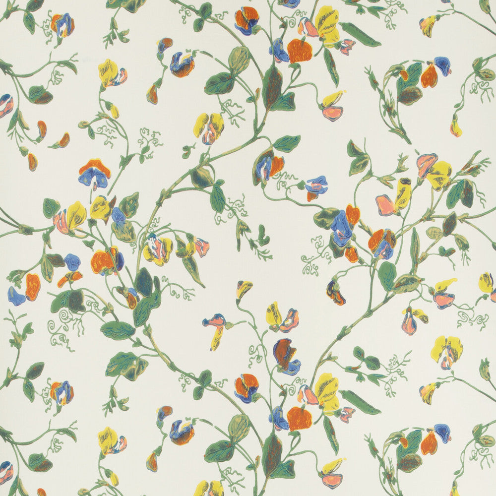 Sweet Pea Autumnal Mul/Crm by Cole & Son Designer Wallcovering COLE & SON BOTANICAL BOTANICA PAPER - 100% United Kingdom - Horizontal: - and Vertical: 15 20.5 - Swanky Fabrics -