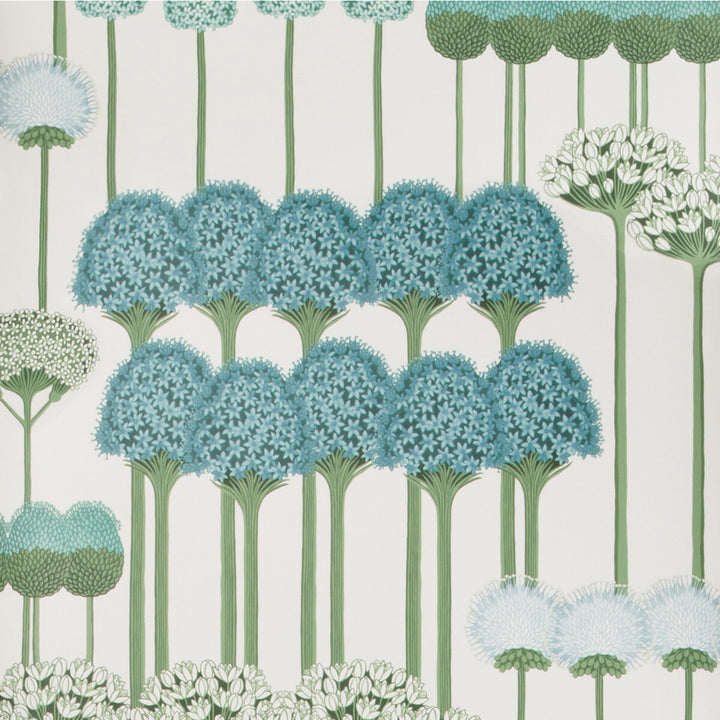 Allium Teal/Jade/White by Cole & Son Wallcovering COLE & SON BOTANICAL BOTANICA PAPER - 100% United Kingdom Horizontal: and Vertical: 30 20.5 - Fabric Carolina -