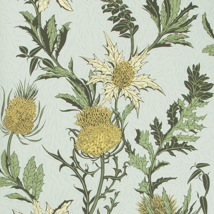 Thistle Lemon/Olive/D Egg by Cole & Son Designer Wallcovering COLE & SON BOTANICAL BOTANICA PAPER - 100% United Kingdom - Horizontal: - and Vertical: 25.2 20.5 - Swanky Fabrics -
