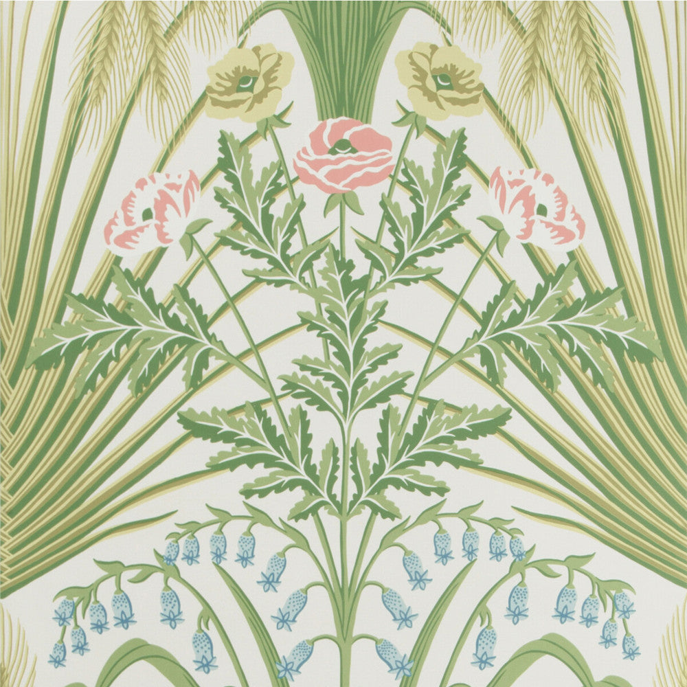 Bluebell Spring Green/Crm by Cole & Son Wallcovering COLE & SON BOTANICAL BOTANICA PAPER - 100% United Kingdom - Horizontal: 20.5 and Vertical: 30 20.5 - Fabric Carolina -