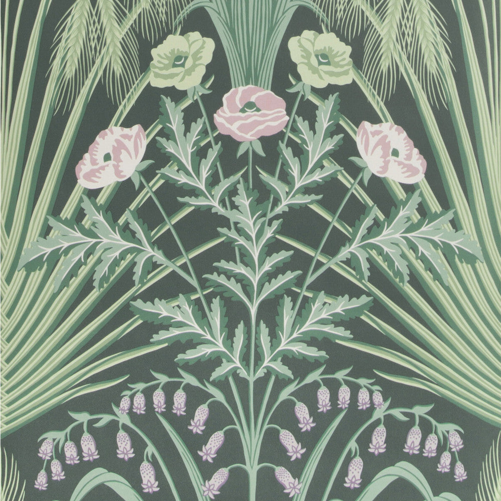 Bluebell Sage On Charcoal by Cole & Son Wallcovering COLE & SON BOTANICAL BOTANICA PAPER - 100% United Kingdom Horizontal: 20.5 and Vertical: 30 20.5 - Fabric Carolina -