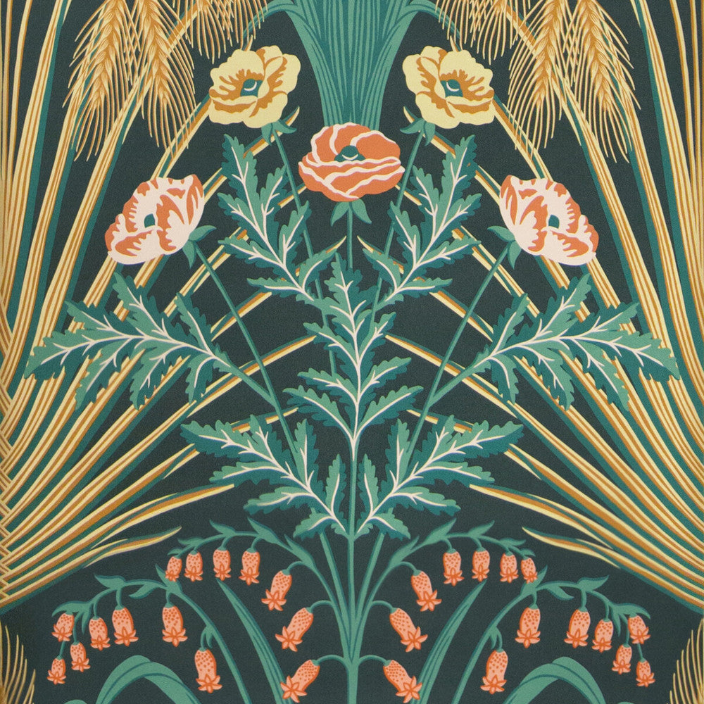 Bluebell Teal/Gold/Petrol by Cole & Son Wallcovering COLE & SON BOTANICAL BOTANICA PAPER - 100% United Kingdom - Horizontal: 20.5 and Vertical: 30 20.5 - Fabric Carolina -