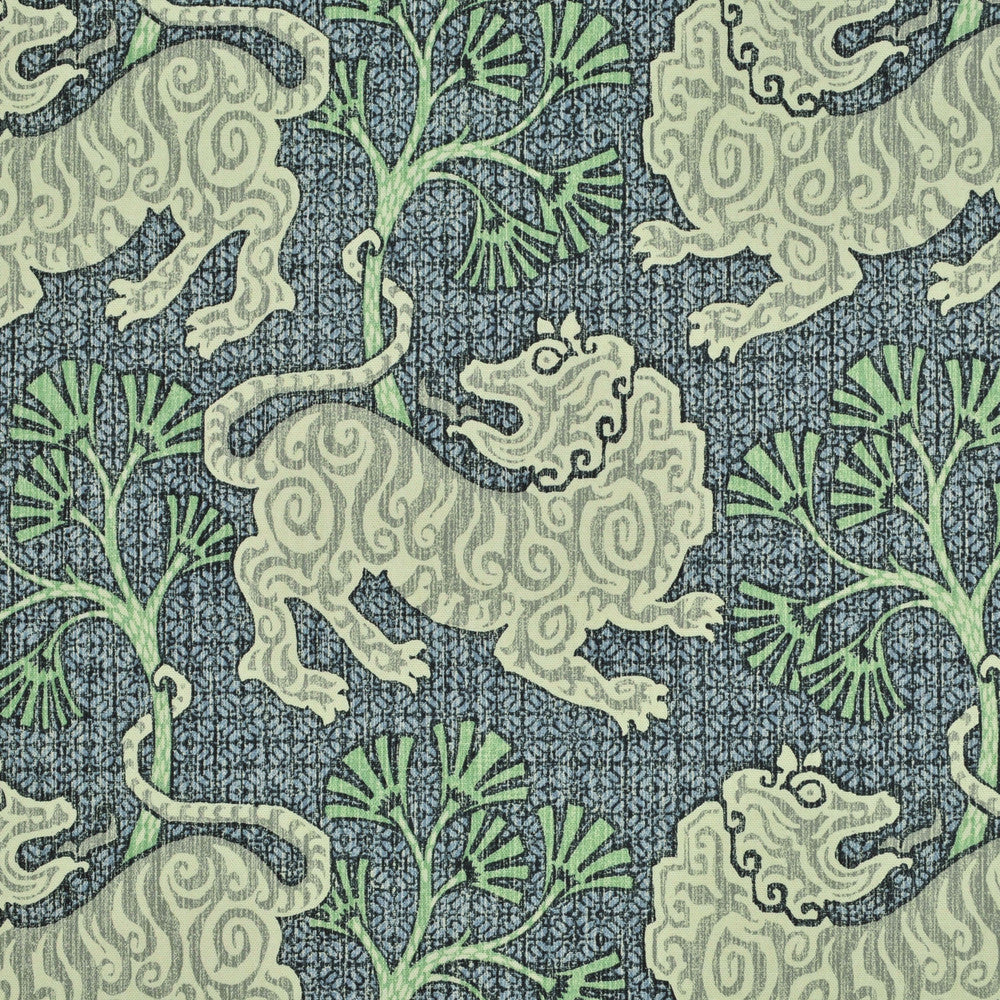 Lion Dance Indigo 1 by P Kaufmann Fabrics Fabric
