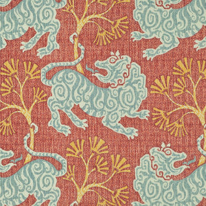 Lion Dance Rouge 2 by P Kaufmann Fabrics Fabric