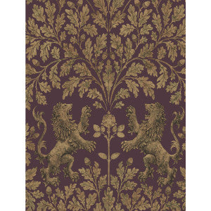 Boscobel Oak Gold/Claret by Cole & Son Wallcovering