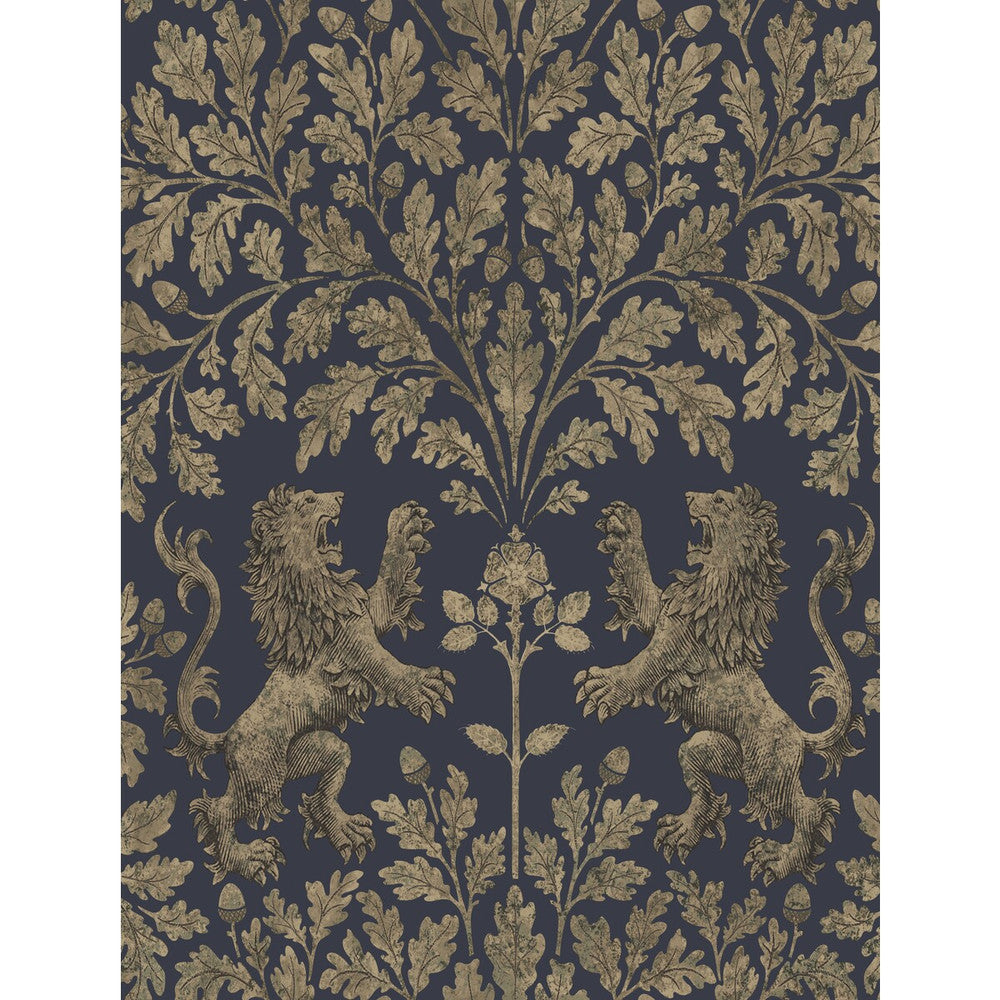 Boscobel Oak M Gilver/Ink by Cole & Son Wallcovering COLE & SON PEARWOOD PAPER - 100% United Kingdom - Horizontal: 20.5 and Vertical: 27 20.5 - Fabric Carolina -