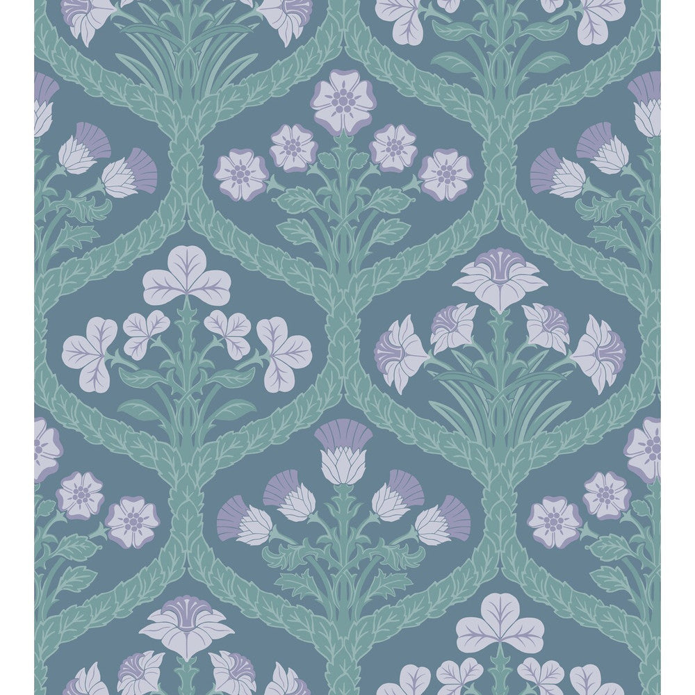 Floral Kingdom Lilac/Teal by Cole & Son Wallcovering COLE & SON PEARWOOD PAPER - 100% United Kingdom - Horizontal: 27 and Vertical: 29.9 27 - Fabric Carolina -