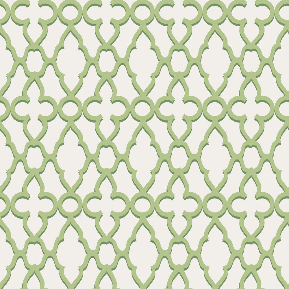 Treillage Leaf Green/Chlk by Cole & Son Wallcovering COLE & SON PEARWOOD PAPER - 100% United Kingdom - Horizontal: 20.5 and Vertical: 20.5 20.5 - Fabric Carolina -