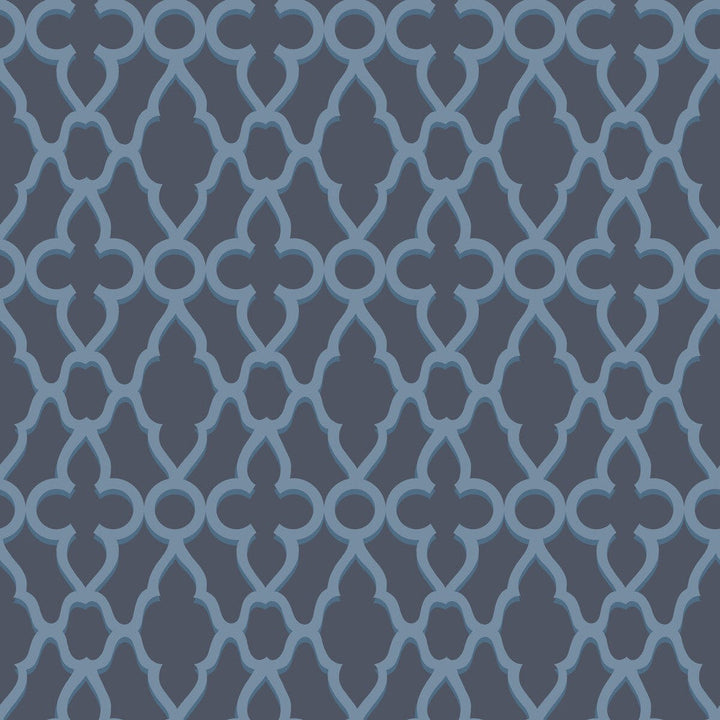 Treillage Cerulean/Midnig by Cole & Son Designer Wallcovering COLE & SON PEARWOOD PAPER - 100% United Kingdom - Horizontal: 20.5 and Vertical: 20.5 20.5 - Swanky Fabrics -