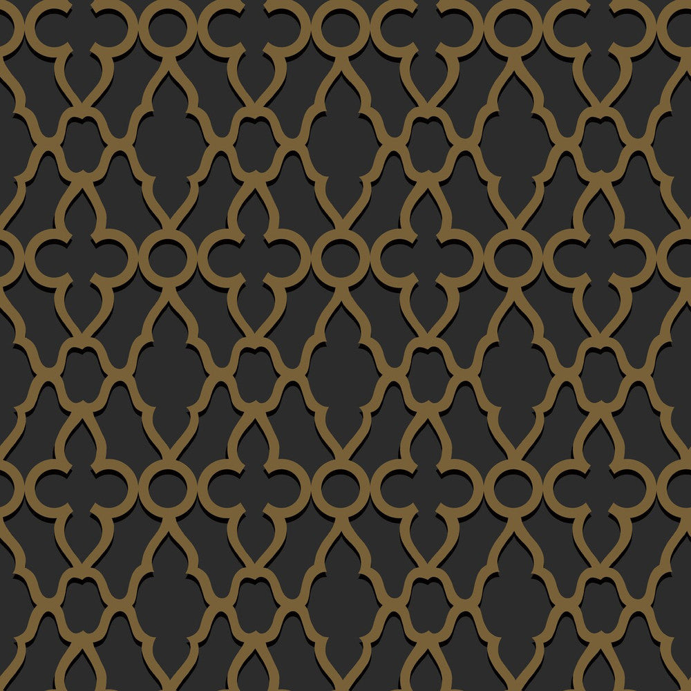 Treillage M Bronze/Char by Cole & Son Designer Wallcovering COLE & SON PEARWOOD PAPER - 100% United Kingdom - Horizontal: 20.5 and Vertical: 20.5 20.5 - Swanky Fabrics -