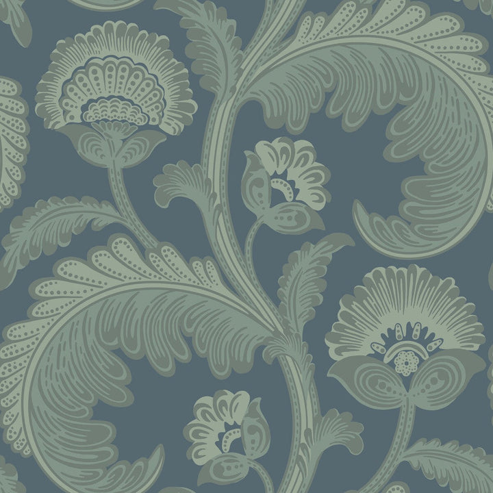 Fanfare Flock Dk Egg/Pet by Cole & Son Designer Wallcovering COLE & SON PEARWOOD PAPER - 100% United Kingdom - Horizontal: 20.5 and Vertical: 20.5 20.5 - Swanky Fabrics -