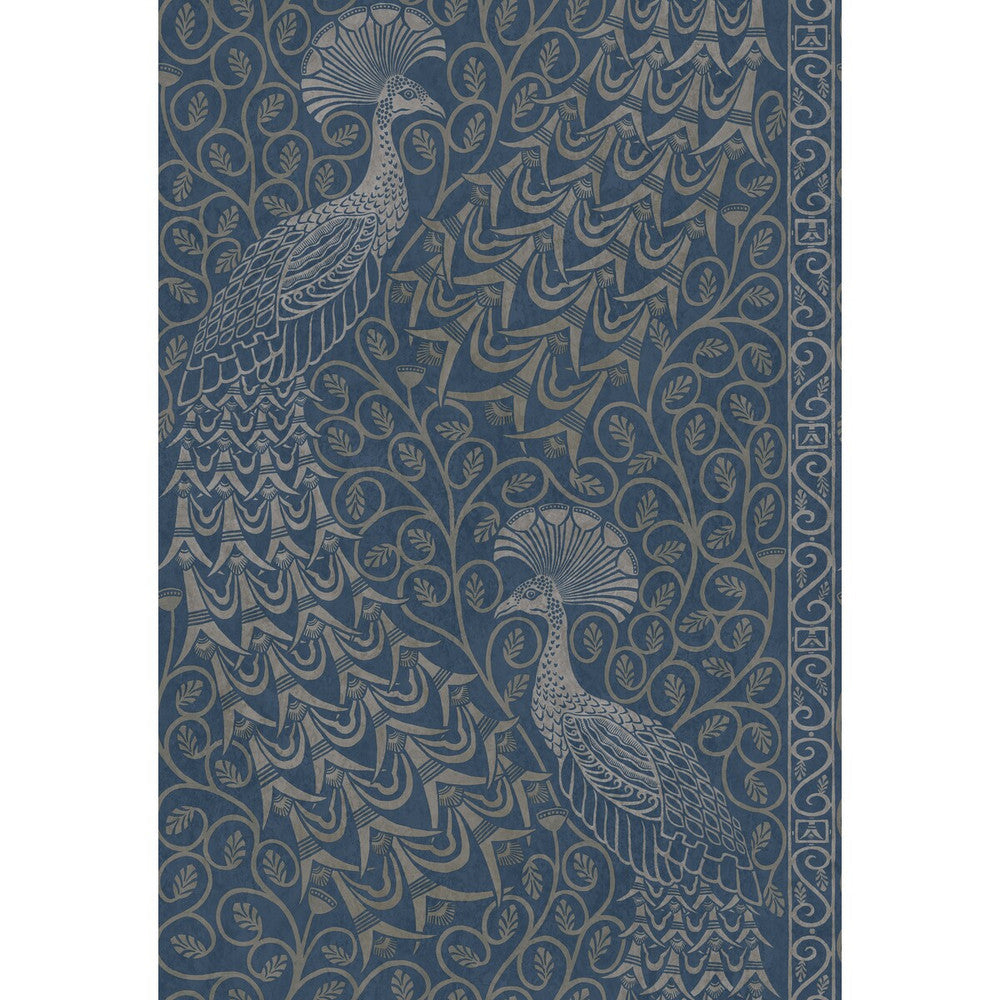 Pavo Parade Msilver/Denim by Cole & Son Wallcovering COLE & SON PEARWOOD PAPER - 100% United Kingdom Horizontal: 20.5 and Vertical: 30 20.5 - Fabric Carolina -