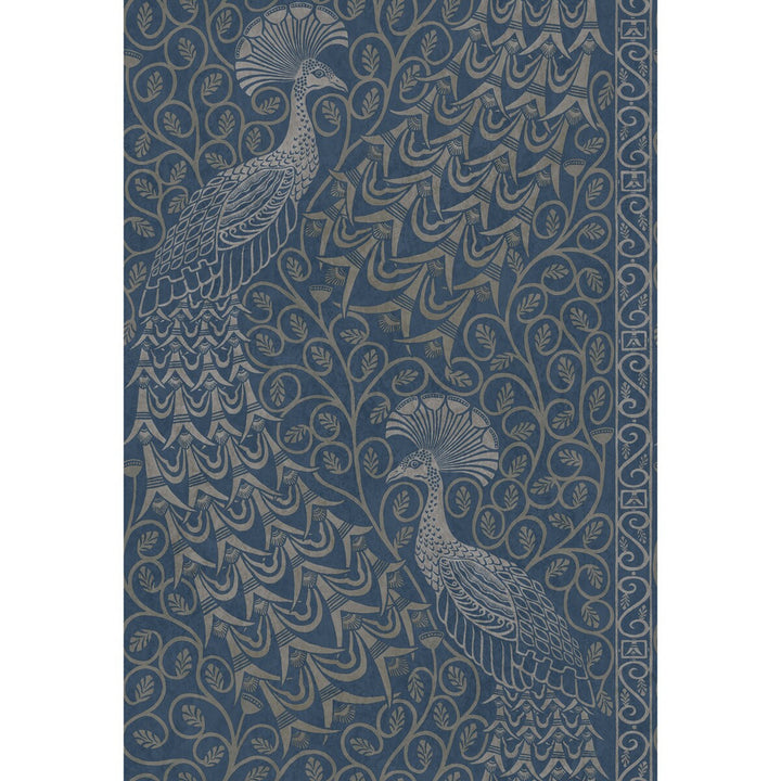 Pavo Parade Msilver/Denim by Cole & Son Wallcovering COLE & SON PEARWOOD PAPER - 100% United Kingdom - Horizontal: 20.5 and Vertical: 30 20.5 - Fabric Carolina -