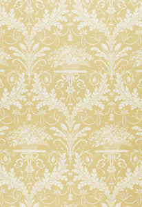 Clairemont Damask Yellow 1178015 by Schumacher Fabric